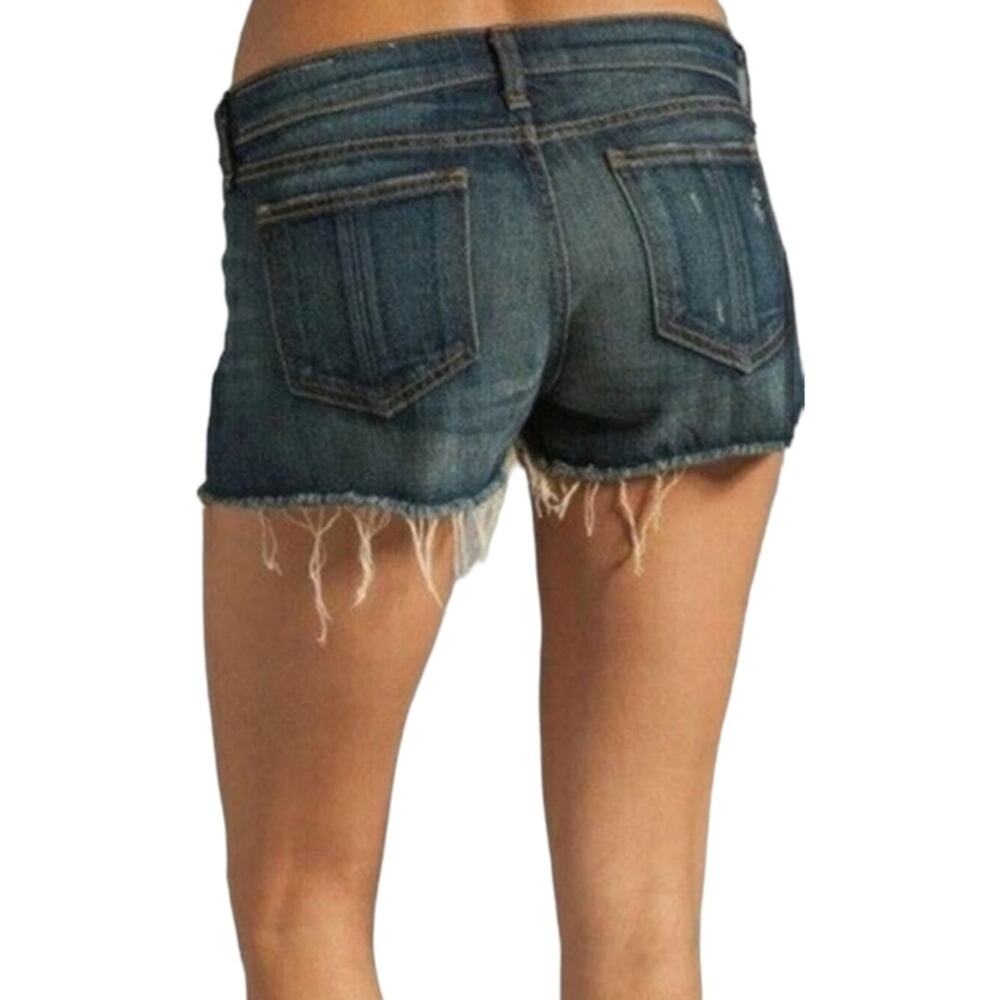 Rag & Bone Mila Denim Shorts In Sheffield Distressed Cut Off Style Medium Wash - Picture 2 of 11